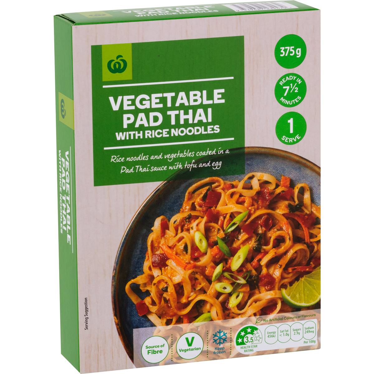 High Fiber - Woolworths Vegetable Pad Thai Frozen Meal | myWellabee