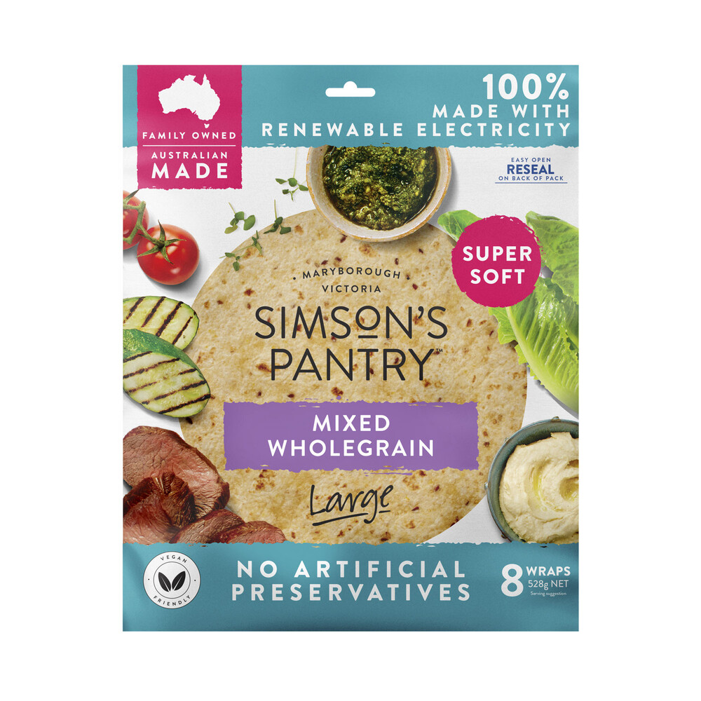 Dairy Free - Simons Pantry Mixed Wholegrain Large Wraps | myWellabee