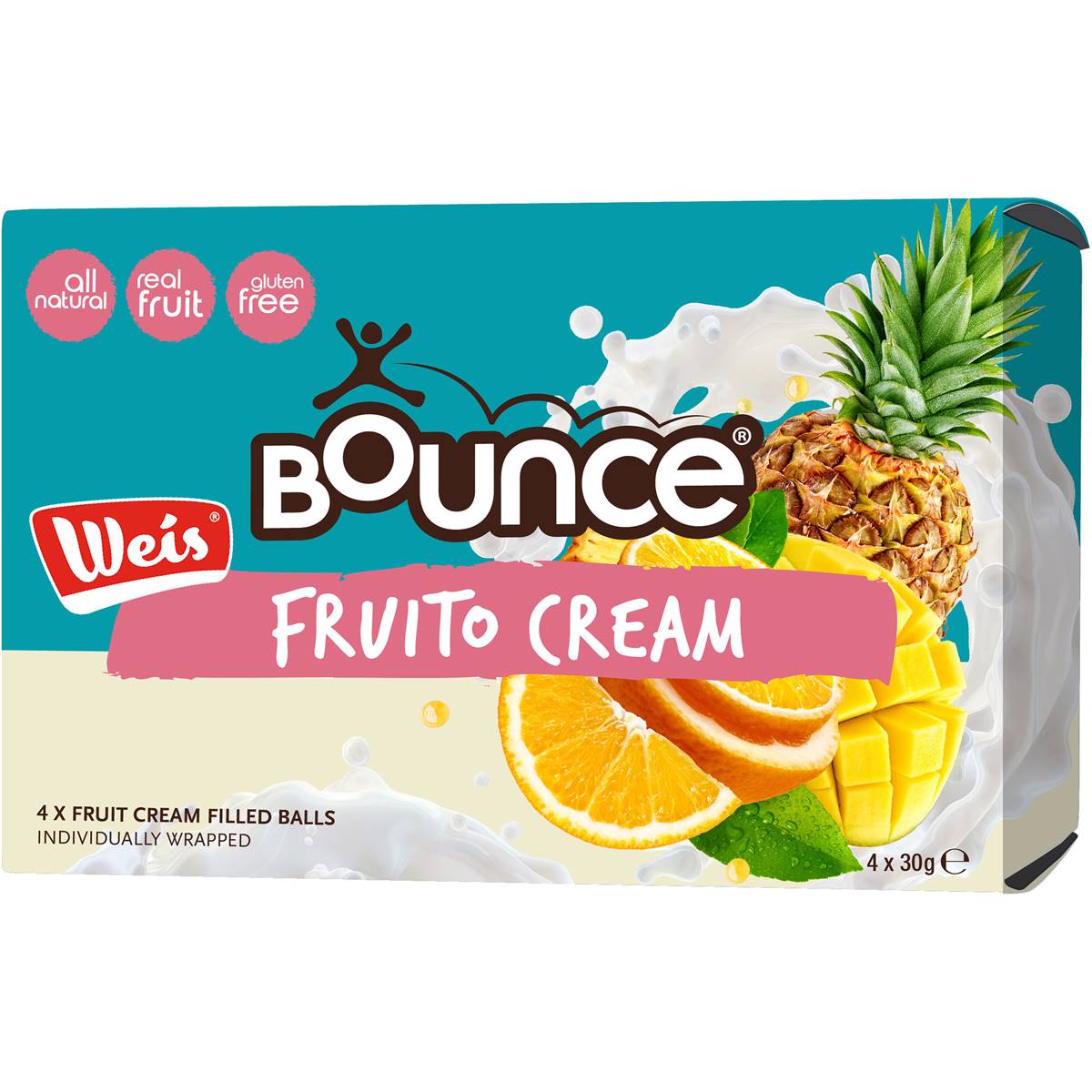 Wheat free Bounce Weis Fruito Cream Filled Balls 4 Pack myWellaBee