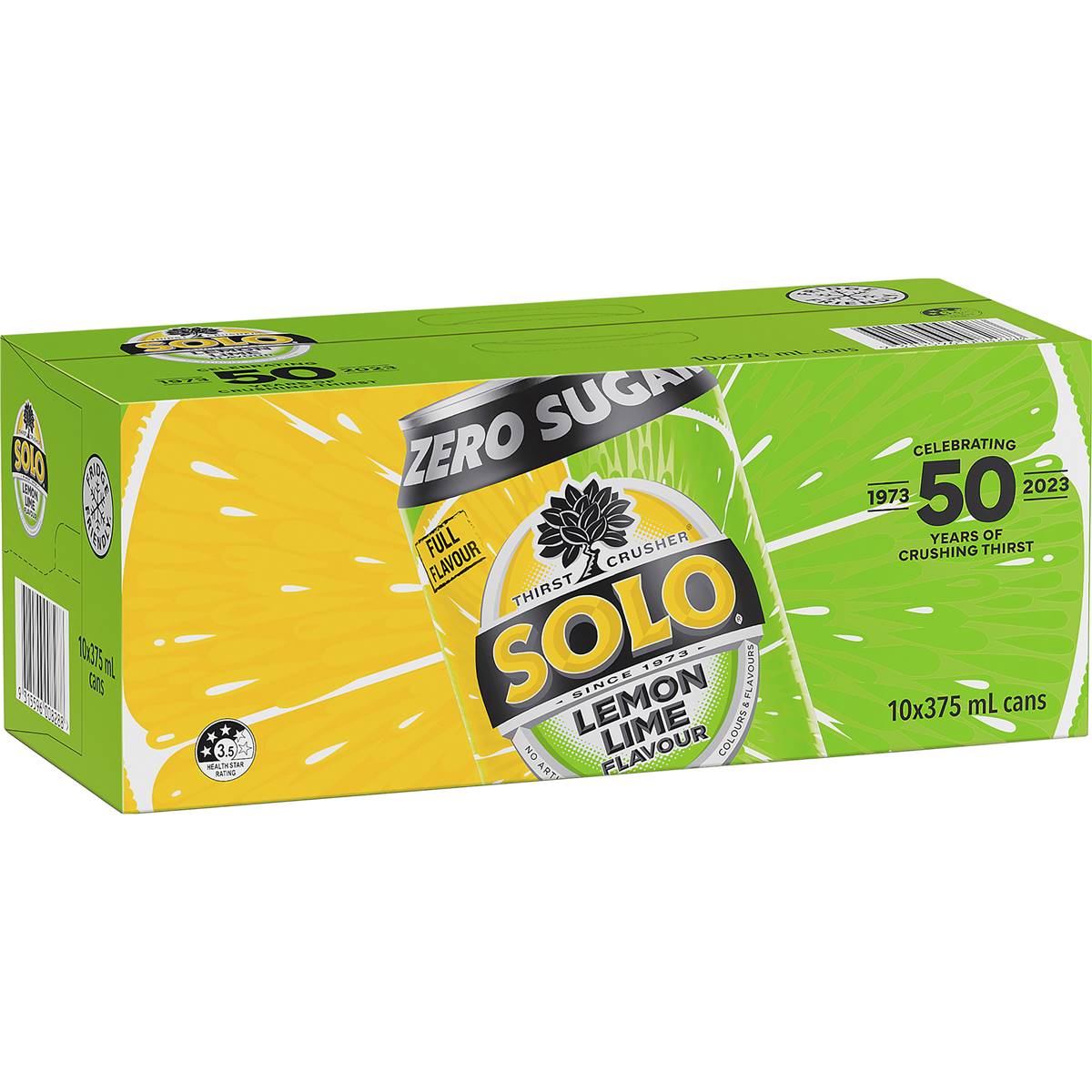 Vegan Solo Lemon Lime Zero Sugar Cans 375ml X 10 Pack myWellaBee